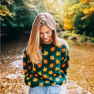 Kiel James Patrick The Big Cozy Fall Leaf Sweater - KJP
